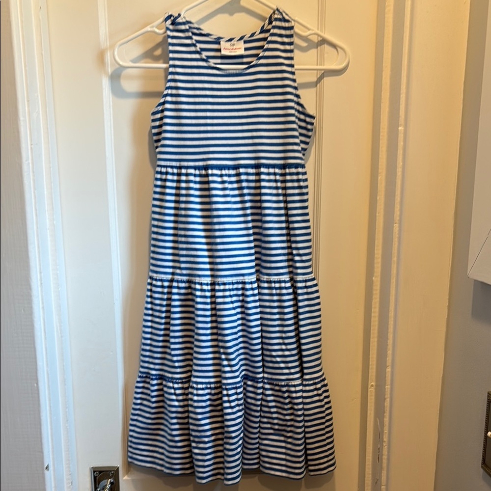 Hanna Andersson Blue and White Tiered Sundress